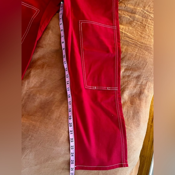 The Hey Gang Knee Patch Overalls Red Denim Size 00 - Picture 7 of 7